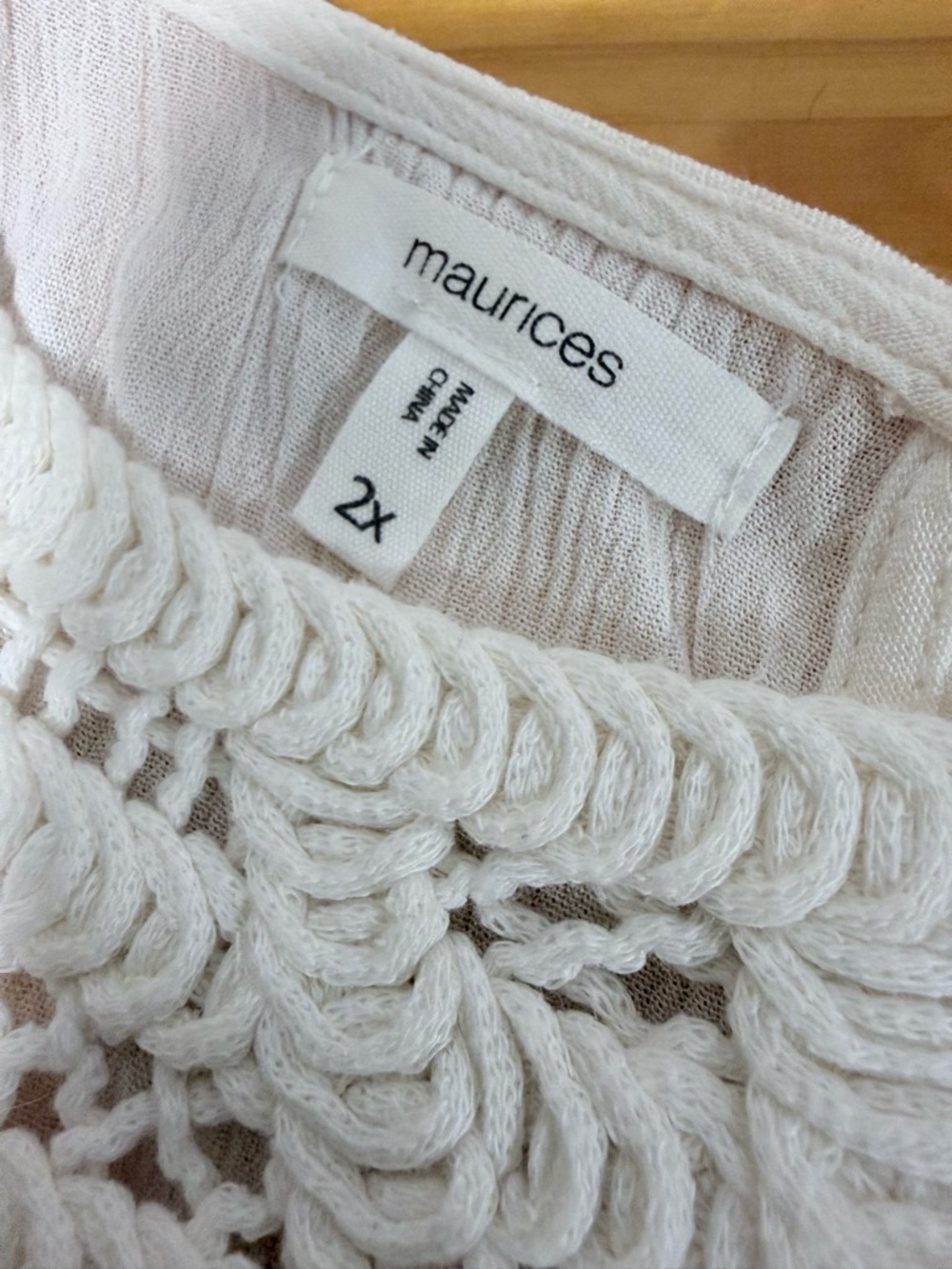 Maurices Cream Crochet-Detail Midi Dress
